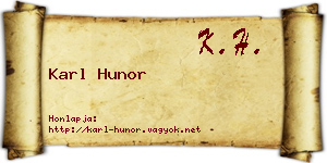Karl Hunor névjegykártya